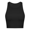 LuLu Logo Women FLAME Crop Tank Top Bra High Neck Sport Top with Built in Bra