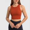 LuLu Logo Women FLAME Crop Tank Top Bra High Neck Sport Top with Built in Bra