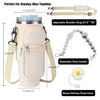 Water Bottle Carrier Bag with 2 Cup Sling 1 Straw Cover for 40oz Stanley Crossbody Holder, Water Bottle Holder Pocket Tumbler Carrier with Strap for Stanley Cup Accessories