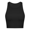 LuLu Logo Women FLAME Crop Tank Top Bra High Neck Sport Top with Built in Bra