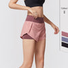 Women Elastic Waist Shorts with Liner Yoga Shorts