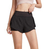 Women Elastic Waist Shorts with Liner Yoga Shorts